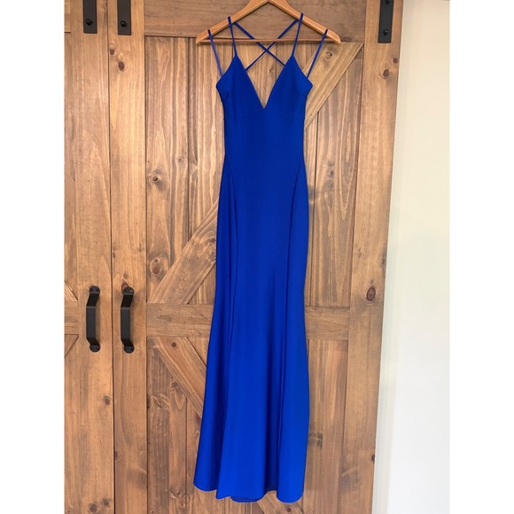 Windsor Dresses & Skirts - Windsor Royal Blue V-Neck Crisscross Back Mermaid Formal Gown Dress Size S 21550